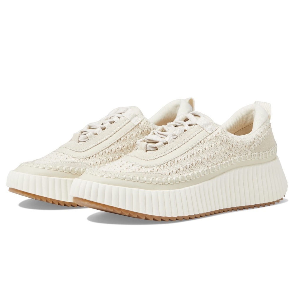 Dolce Vita Dolen Cream Woven Platform Sneakers size 8.5